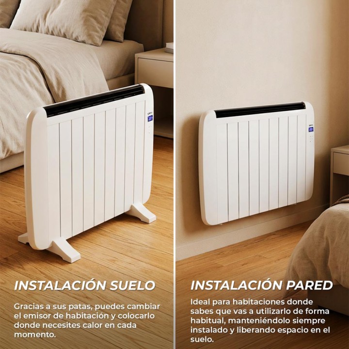 YOEVU Radiador elétrico de alumínio com wifi, programador e