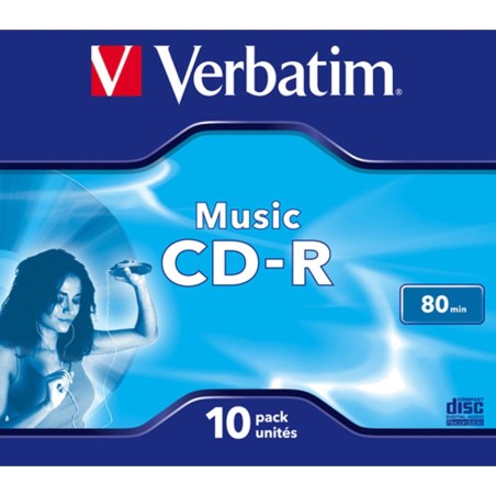 discos compactos grabables de audio cd-r-700mb 80min 16x jewel-case 10 uds 43365