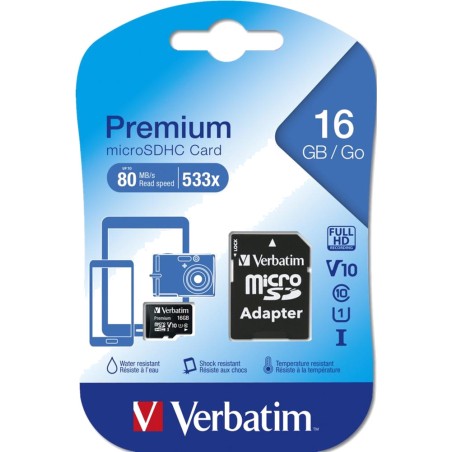 scheda di memoria premium-microsdhc-uhs-i u1 c10 16gb