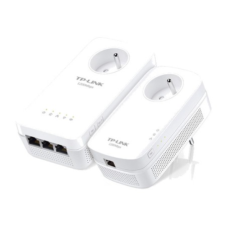 kit de 2 adaptateurs cpl gigabit avec wifi 5 et prise intégrée tl-wpa8631p av1300 ac1200