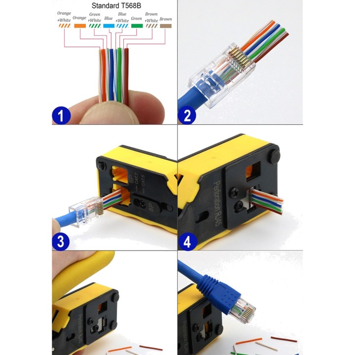 EWENT Pinza crimpatrice per connettori di rete RJ45 e