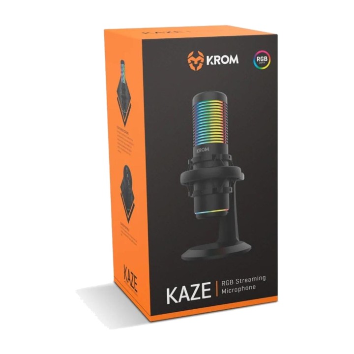 KROM USB condenser microphone for streaming KAZE-RGB