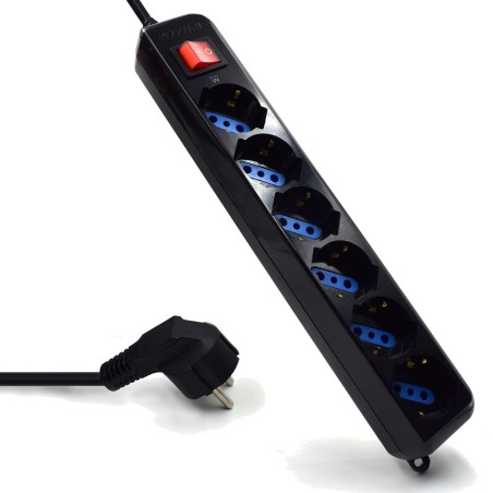 regleta con protección contra sobretensiones e interruptor ew3924 6-schuko