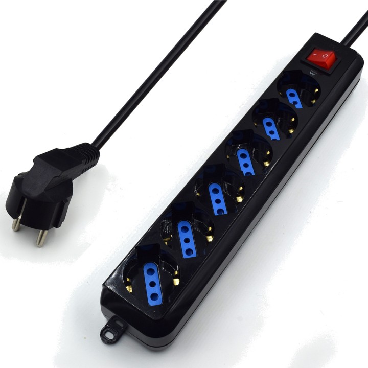 EWENT Power strip with surge protection and switch EW3924