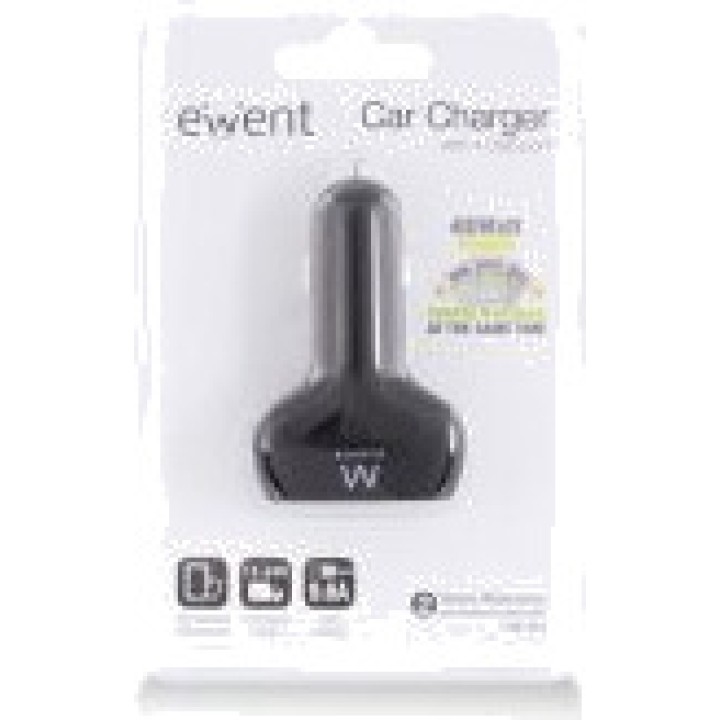 EWENT Caricabatteria da auto per accendisigari con quattro
