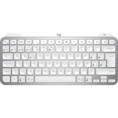 kompakte, wiederaufladbare, hintergrundbeleuchtete kabellose tastatur auf spanisch mx-keys-mini qwerty-es