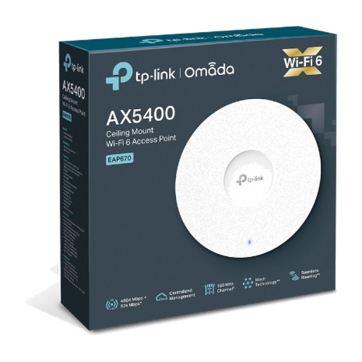 TP-LINK Access point WiFi 6 da soffitto OMADA EAP670 AX5400