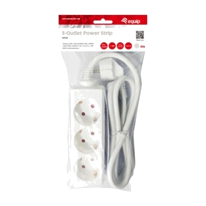 EQUIP Regleta de 3 tomas schuko 245550 1.5M 3500W