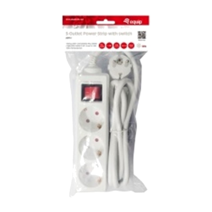 EQUIP Ciabatta Schuko a 3 prese con interruttore 245551 1.5M