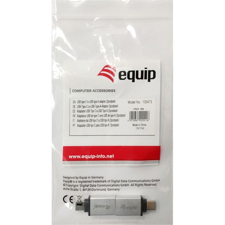 EQUIP OTG-Adapter Typ-C-Stecker auf USB-A-Buchse, Zweierpack