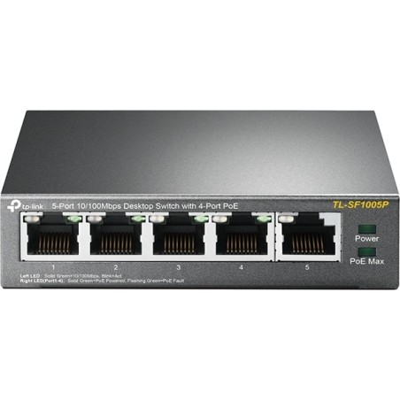 switch no gestionado fast ethernet de 5 puertos con 4 poe tl-sf1005p 802.3af