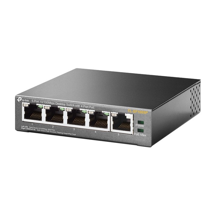TP-LINK 5-Port Fast Ethernet Unmanaged Switch with 4 PoE