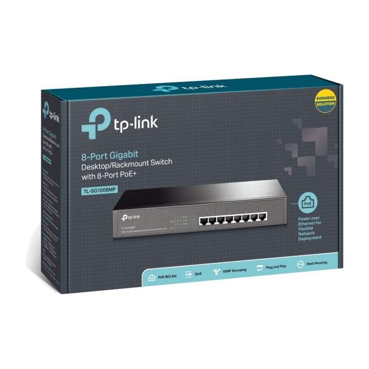 TP-LINK 8-Port Gigabit Unmanaged PoE+ Desktop and Rackmount
