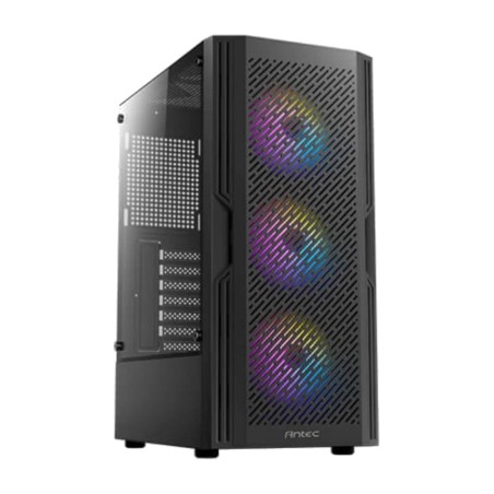 boîtier pc moyen tour avec verre trempé et 3 ventilateurs ax20 micro-atx