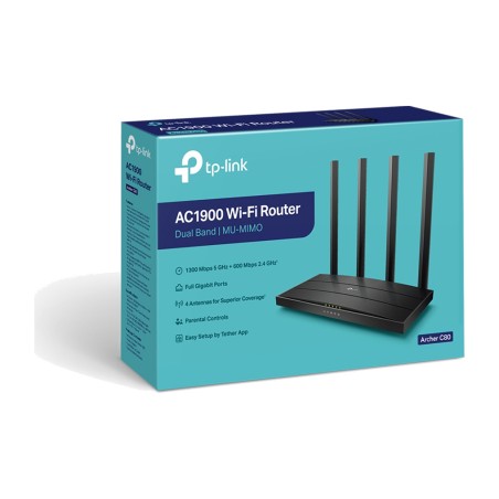 router wifi 5 de doble banda con mu-mimo archer-c80 ac1900