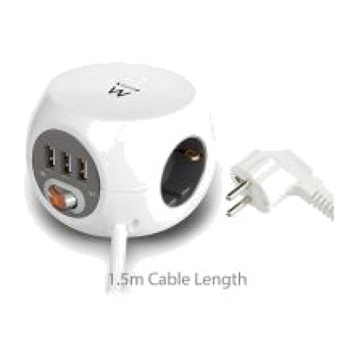 EWENT Multiprise cubique de bureau avec chargeur EW3939