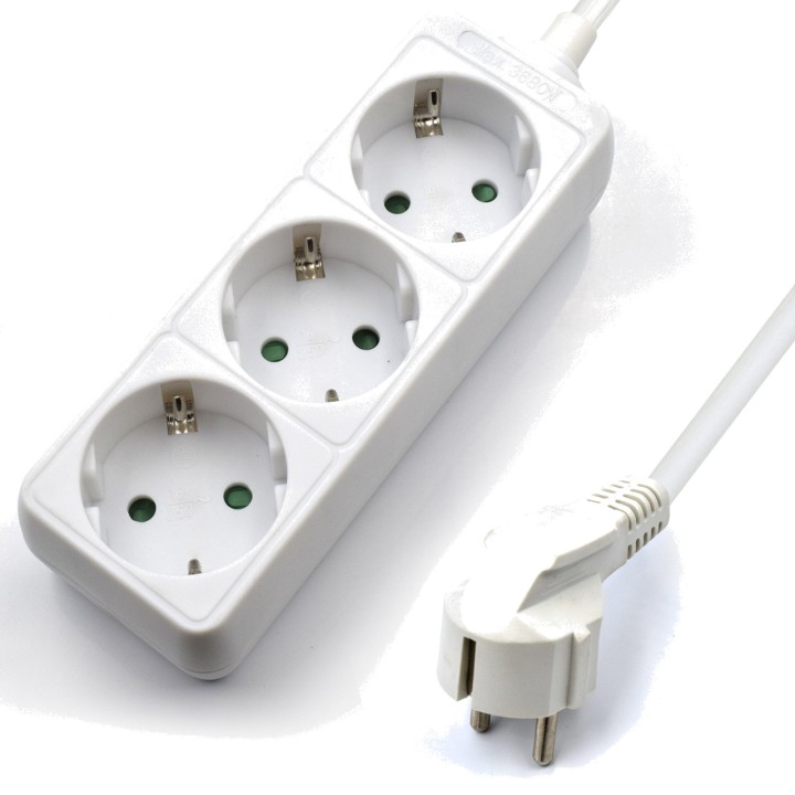EWENT Power strip with child protection 3-SCHUKO 1,5M
