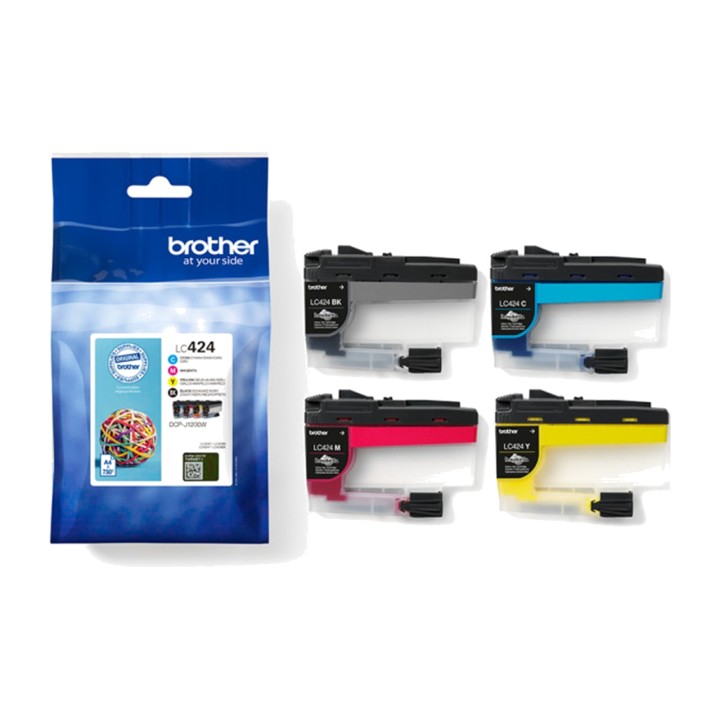 BROTHER Packung mit 4 Original-Tintenpatronen LC-424