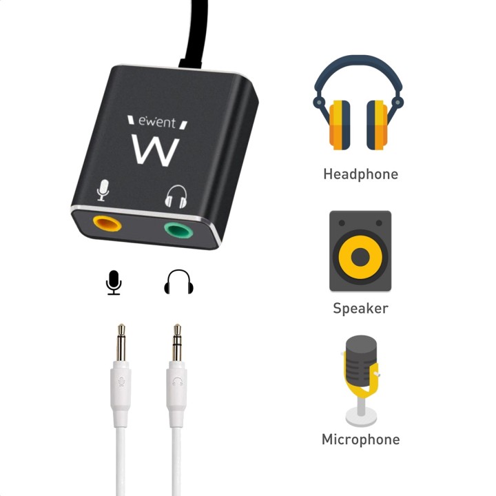 EWENT Câble adaptateur audio USB-C vers double jack EC1645