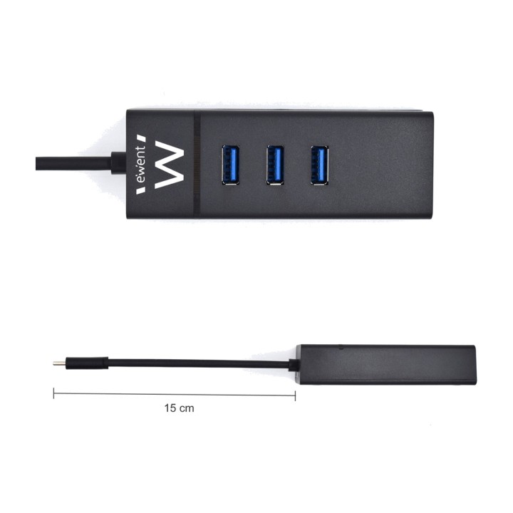 EWENT Hub USB-C avec 3 ports et réseau Gigabit EW1141 3.1