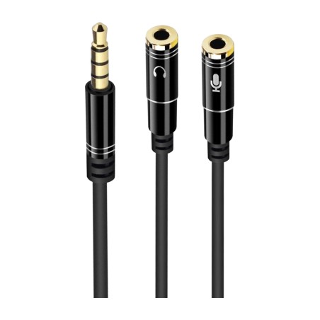 male-to-dual-female audio jack splitter cable ec1641 3.5mm 0.30m