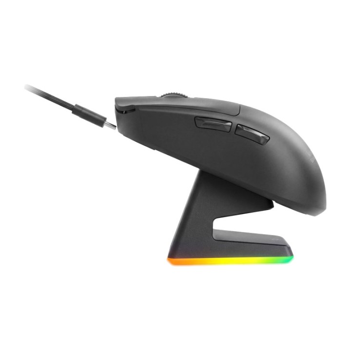 MARS GAMING Mouse wireless con display OLED e base di