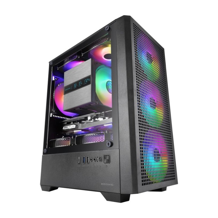 MARS GAMING Caixa per a PC compacta amb finestra de vidre