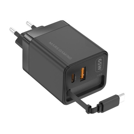 kompaktes schnelllade-wandladegerät mit einziehbarem kabel md-gan65r 65w