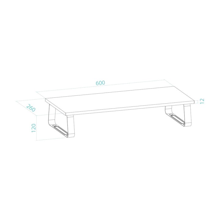 TOOQ Supporto rialzato in legno per monitor TQMR111 120MM
