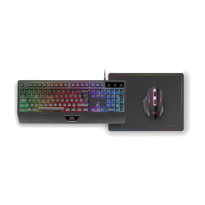 MARS GAMING Pack avec clavier et repose-poignets, souris et