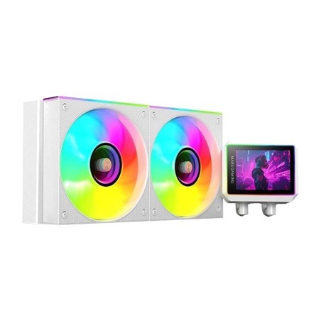 système de refroidissement liquide aio de deuxième génération pour cpu avec écran et éclairage argb ml-visionii240 2x120mm