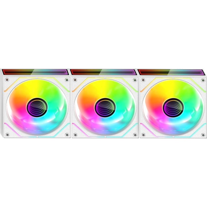 MARS GAMING PC case fan kit with ARGB lighting, hub and