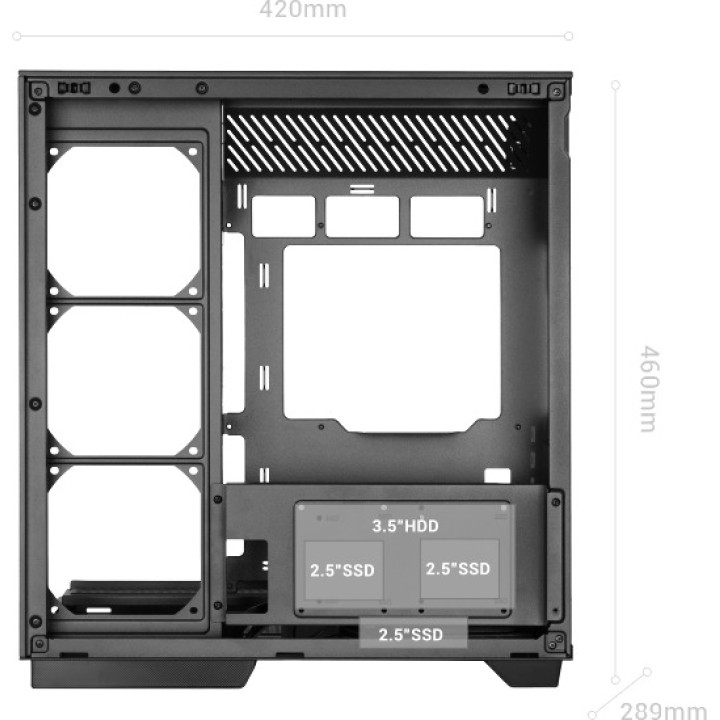 MARS GAMING Skříň PC semi-tower s oknem z tvrzeného skla