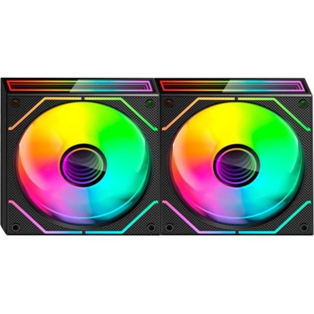pwm-lüfterset für pc-gehäuse mit argb-beleuchtung mf-3dprox2 2x120mm
