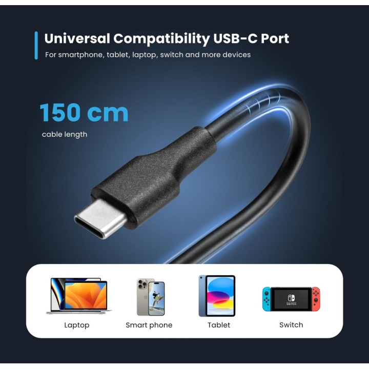 EWENT Caricatore USB-C per laptop con Power Delivery 65W