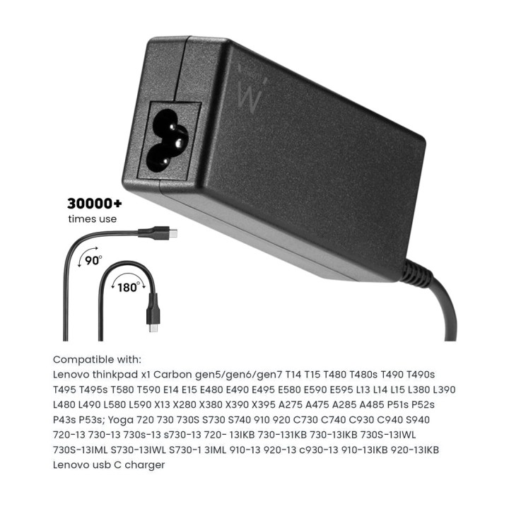 EWENT USB-C-Ladegerät für Laptops mit Power Delivery 65W