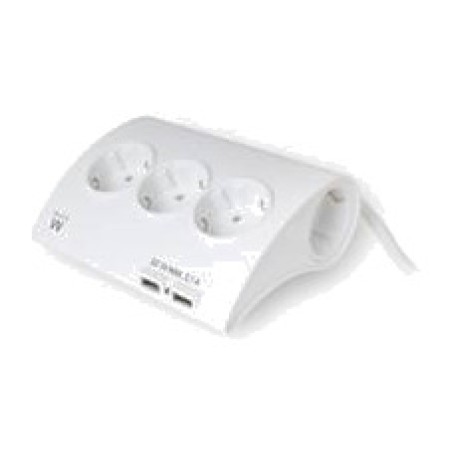 regleta de escritorio con interruptor iluminado y cargador 5-schuko 2-usb 1,5m