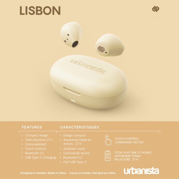URBANISTA Auriculares de botón inalámbricos compactos
