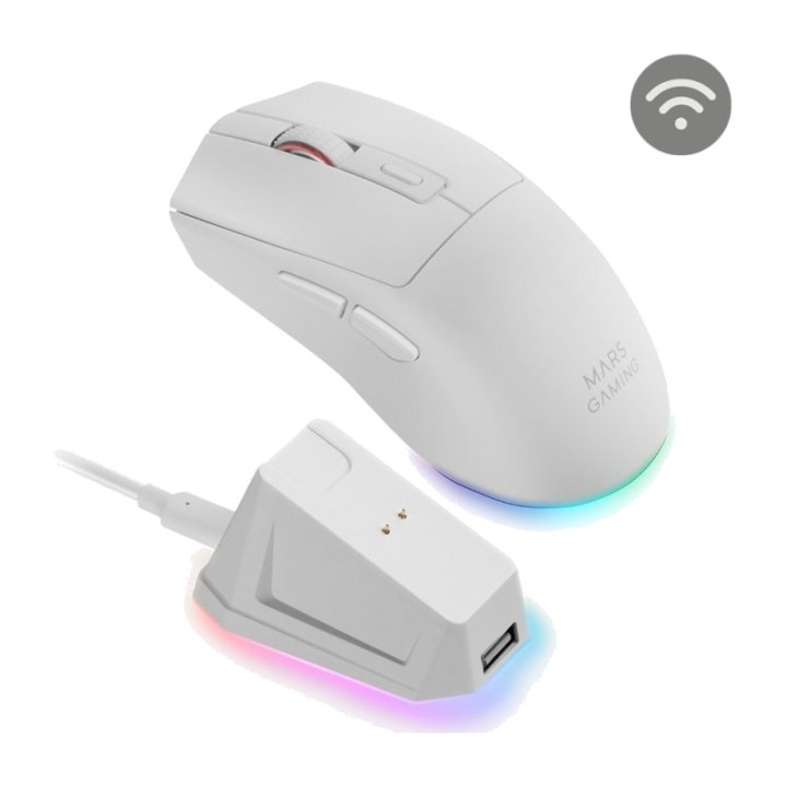 MARS GAMING Ultralight wireless mouse with magnetic charging