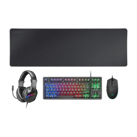 pack gaming de teclado en francés, ratón, auriculares y alfombrilla mcp-rgb3 azerty-fr