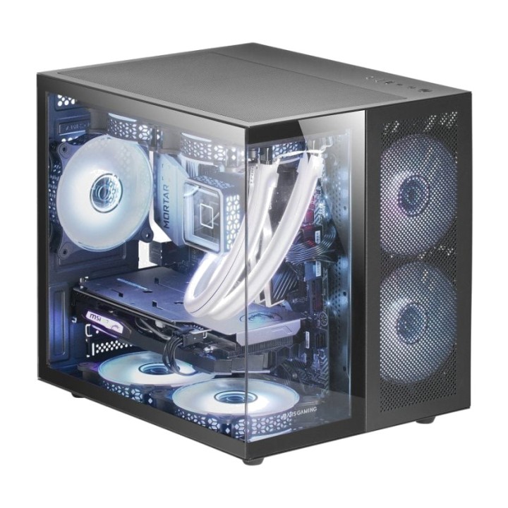 MARS GAMING Caja para PC tipo cubo con doble panel de