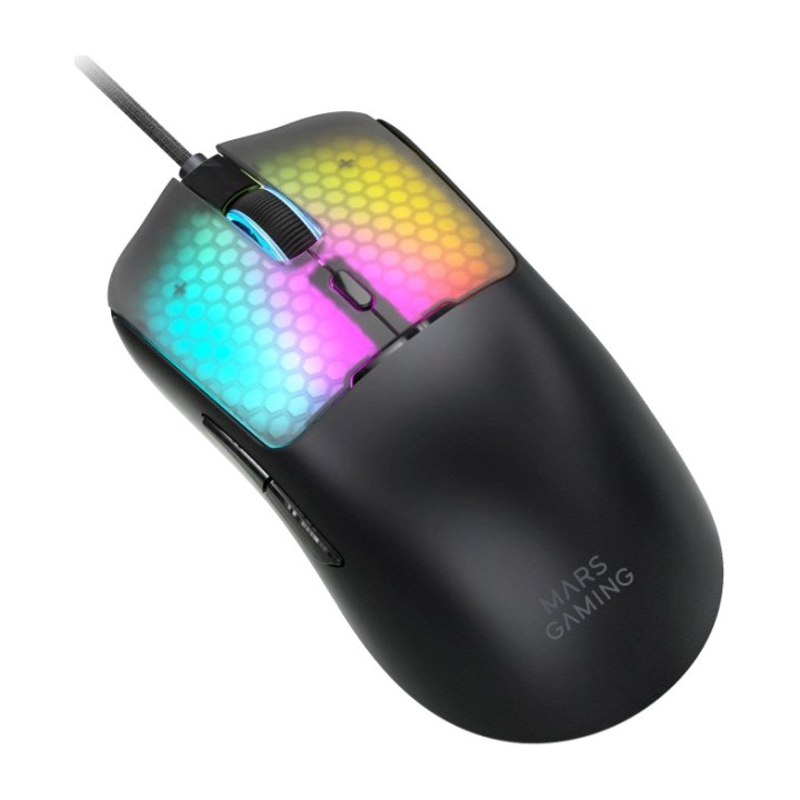 MARS GAMING Ultralight 56-gram mouse with RGB lighting