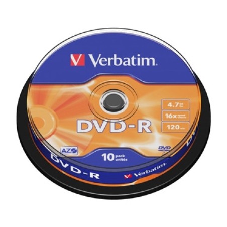 disques vierges enregistrables dvd-r-matt-silver 4,7gb 16x 10 uds 43523