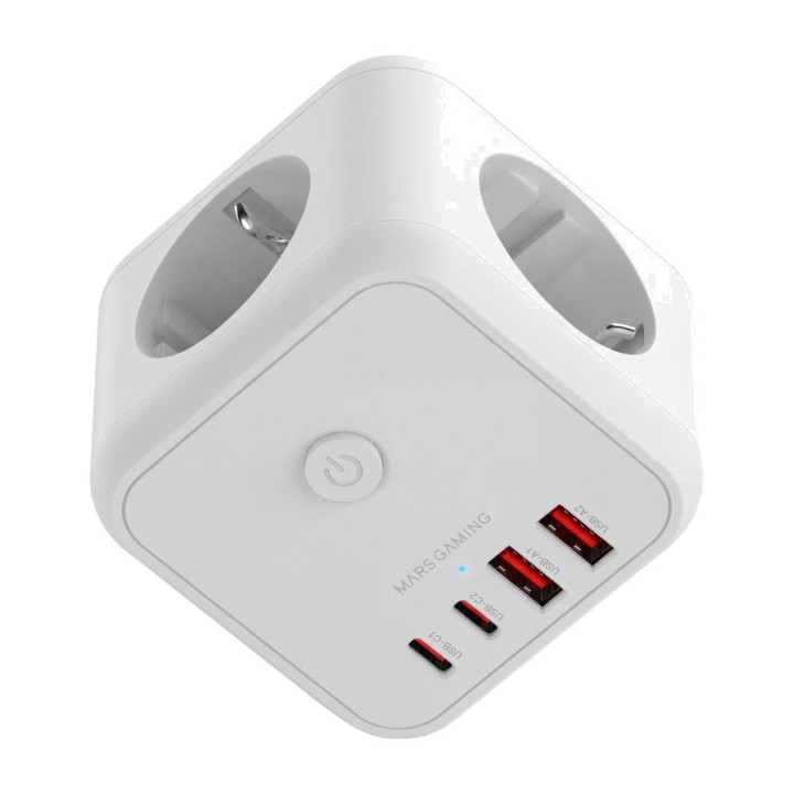 MARS GAMING Desktop cube power strip with 3 Schuko sockets