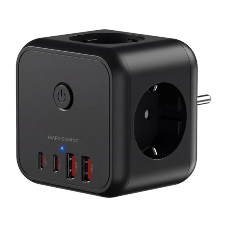 desktop cube power strip with 3 schuko sockets and 4 usb ports md-cube20 20w