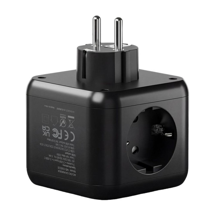 MARS GAMING Desktop cube power strip with 3 Schuko sockets