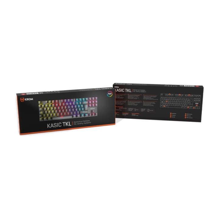 KROM Teclado mecánico gaming compacto KASIC-TKL RAINBOW-RGB