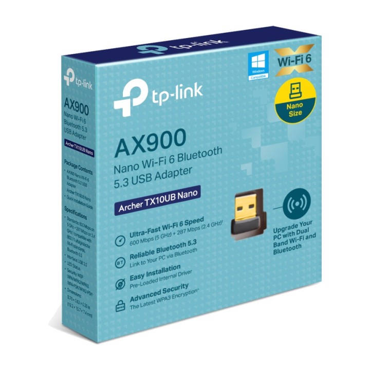 TP-LINK Nano-USB-Adapter WiFi 6 mit Bluetooth ARCHER-TX10UB