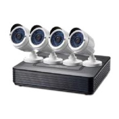 kit de vidéosurveillance cctv avec enregistreur 4 canaux, caméras intérieur-extérieur, câbles, sans disque dur 720p ip66 hdtvi-ahd