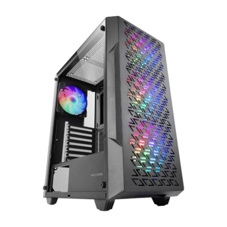 carcasă pc semi-tower cu fereastră din sticlă temperată mc-geo atx-frgb